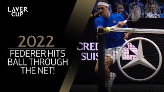 Roger Federer Hits Ball Through The Net! | Laver Cup 2022