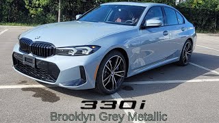 NEW ARRIVAL!  2023 BMW 330i xDrive M Sport Brooklyn Grey Metallic on Tacora Red