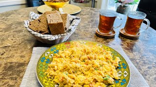 ምርጥ የእሁድ ቁርስ Best Sunday Breakfast- scrambled eggs Ethiopian way 🍳😊🥘😋