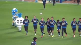 2016年5月25日 川崎 VS 仙台 試合前 選手アップ開始・応援風景