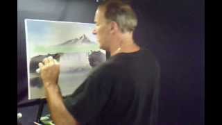 Oil Paint a Evergreen trees and Waterfall Volume 2 Lesson # 57