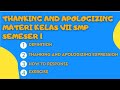 Thanking and Apologizing  Materi Pembelajaran Bahasa Inggris || Kelas VII