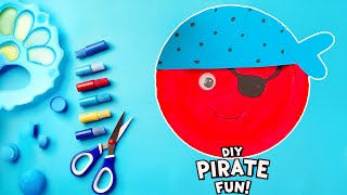 DIY Paper Plate Pirate 🏴‍☠️ | Easy craft to do at home #diy #craft #craftyfun #kids