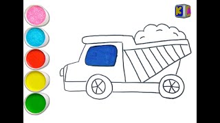 Let's Learn# How to Draw# a Dumper and Tow #Truck#art#kids#coloring# 🚨🚚🚨 Simple Vehicle Drawing #001