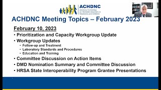 ACHDNC Meeting February 2023 - Day 2