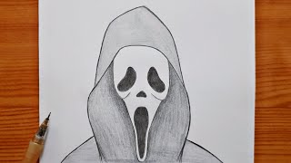 How to draw Ghost Face | Ghostface step by step | easy drawing