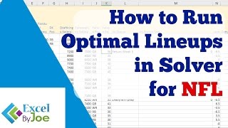 How to run Optimal Lineup in Excel Solver for NFL Football for Fanduel