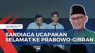 Tanggapi Quick Count, Sandiaga Uno: Selamat Prabowo-Gibran