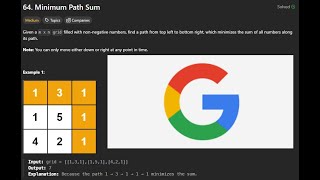 Minimum Path Sum in JavaScript | Dynamic programming | Leetcode 64 medium |Programming Pixels| FAANG