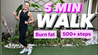 5 Min Walking Workout | Burn Fat | 500+ Steps