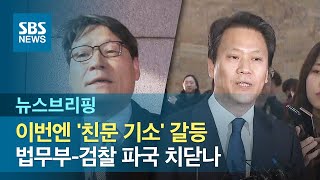 이번엔 '친문 기소' 갈등…법무부-검찰 파국 치닫나 / SBS / 주영진의 뉴스브리핑