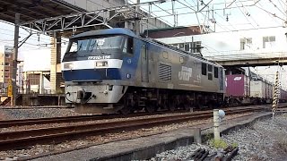 【山陽本線】JR貨物　EF210-166号機牽引　5071レ貨物列車　東福山駅発車