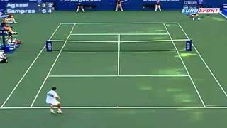 US Open 2002 - Agassi Vs Sampras - Amazing Point