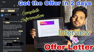 Received Offer Letter In 2 Days | Complete Interview Process Of Accenture | Step By Step