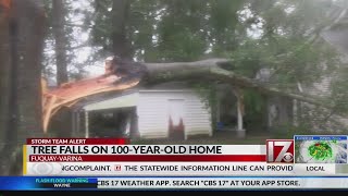 Tree falls on 100-year-old home in Fuquay-Varina