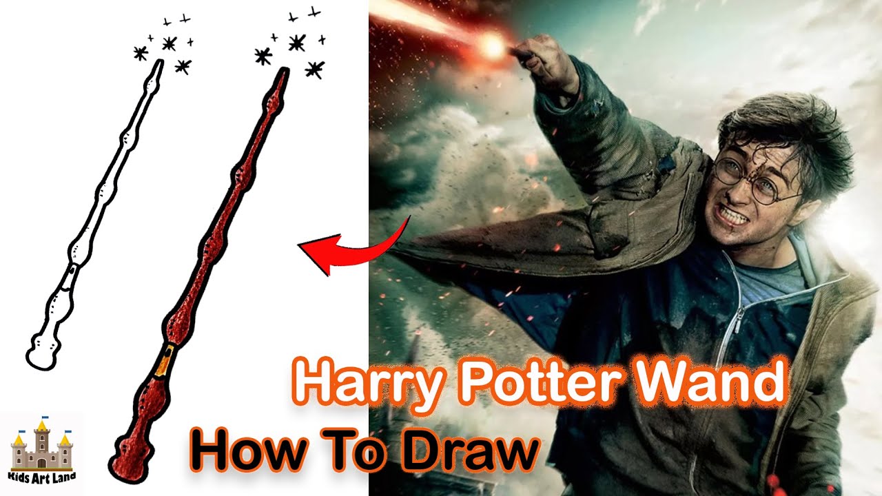 How To Draw Harry Potter Magic Wand? - YouTube