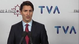 Justin Trudeau scrums after final leaders debate