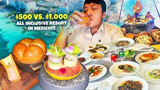 🏝️ $500 vs. $1,000 ALL INCLUSIVE Resort FOOD TOUR in Mexico | What’s the REAL Difference?