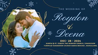 Wedding of Roydon \u0026 Deena | Live Stream