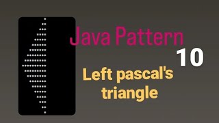 Print Left pascal's triangle star pattern program in java l #starpattern#CoderSandy0
