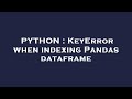 PYTHON : KeyError when indexing Pandas dataframe