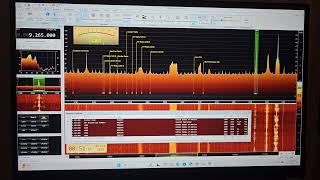 Using the SDR to scan from 8000kHz to 10000kHz at 0051 UTC.