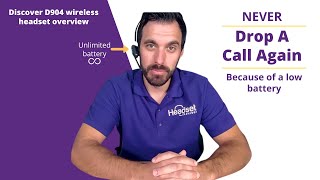 Discover D904 Wireless Office Phone Headset Overview- Unlimited Talk Time