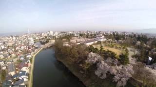 会津鶴ヶ城 2014春　桜　空撮