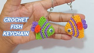 CROCHET FISH KEYCHAIN, GANTUNGAN KUNCI IKAN RAJUT,DIY, TUTORIAL