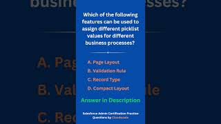 Salesforce Admin 1 Certification Exam Practice Questions by Cloudwaale Q1 #salesforce