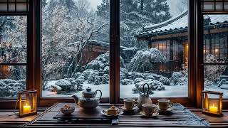 Relaxing Coffee Shop ASMR ❄️ Snow Falling Sounds \u0026 Cozy Atmosphere for Focus