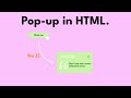 How To Make A Popup HTML, CSS