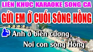 Liên Khúc Gửi Em Ở Cuối Sông Hồng Karaoke Song Ca Nhạc Sống Khánh My | Dễ Hát Nhất