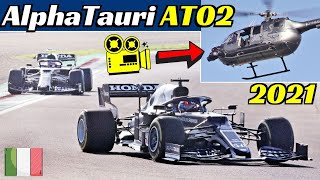 2021 AlphaTauri-Honda AT02 F1 + Toro Rosso STR14 Parade - Imola Filming Day with Helicopter 字幕付きの動画