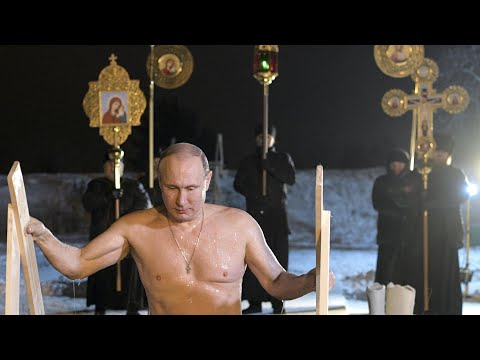 Russian President Vladimir Putin braves a freezing lake to celebrate the Orthodox Epiphany