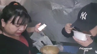 복부인 야외텐트에서 무파마라면 먹방 mukbang