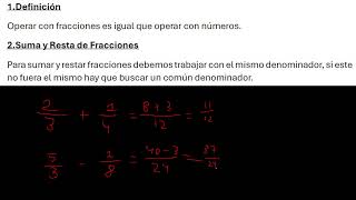 Operar con Fracciones (1º ESO)