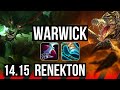 WARWICK vs RENEKTON (TOP) | 69% winrate, 7 solo kills | EUW Diamond | 14.15