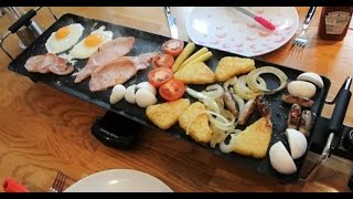 Electric Teppanyaki Barbecue Table Grill XL by Andrew James [Review & Demo] English breakfast!!