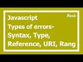 89 Types of JS native errors | Types JavaScript native error in Hindi