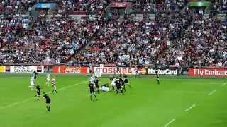Second half kick-off and first phase of play NZ vs Arg - Rugby World Cup 2015