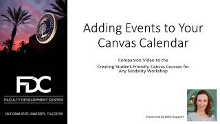 Adding Events to Your Canvas Calendar