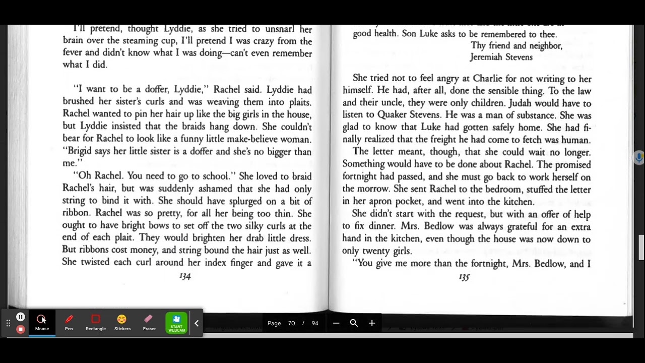 Lyddie Chapter 17 Doffer Youtube