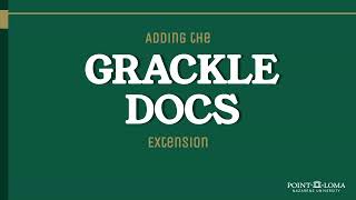 Installing Grackle Docs