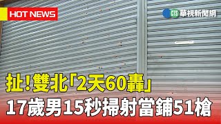 扯！雙北「2天60轟」　17歲男15秒掃射當鋪51槍｜華視新聞 20230420