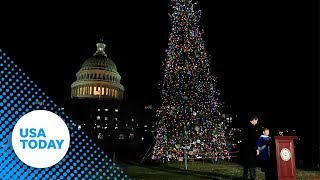 U.S. Capitol Christmas Tree lighting: The 80-foot-tall Noble fir was selected from the Willamette...