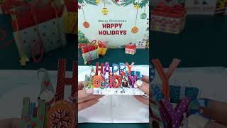Happy Holidays Pop-up Card #shorts #craft #handmade #papercraft #popupcard #christmas #holiday