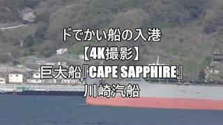 ドでかい船の入港【4K撮影】巨大船『CAPE SAPPHIRE』川崎汽船