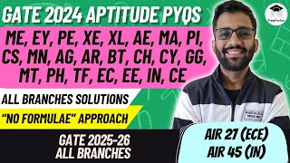 GATE 2024 Aptitude PYQs Solutions || All Branches || PrepFusion || Himanshu Agarwal