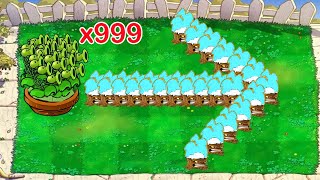 9999 Threepeater vs All Zombies Pvz - Plants vs Zombies Battlez